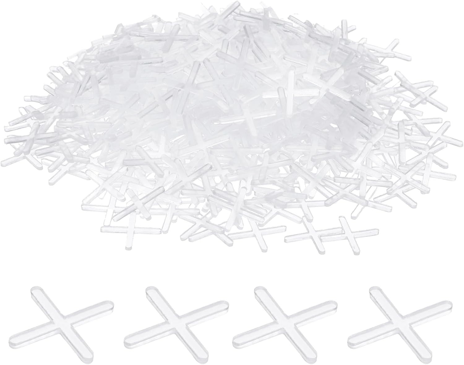 HARFINGTON 100pcs Tile Spacers 2mm Hard Plastic Cross Tiles Leveler