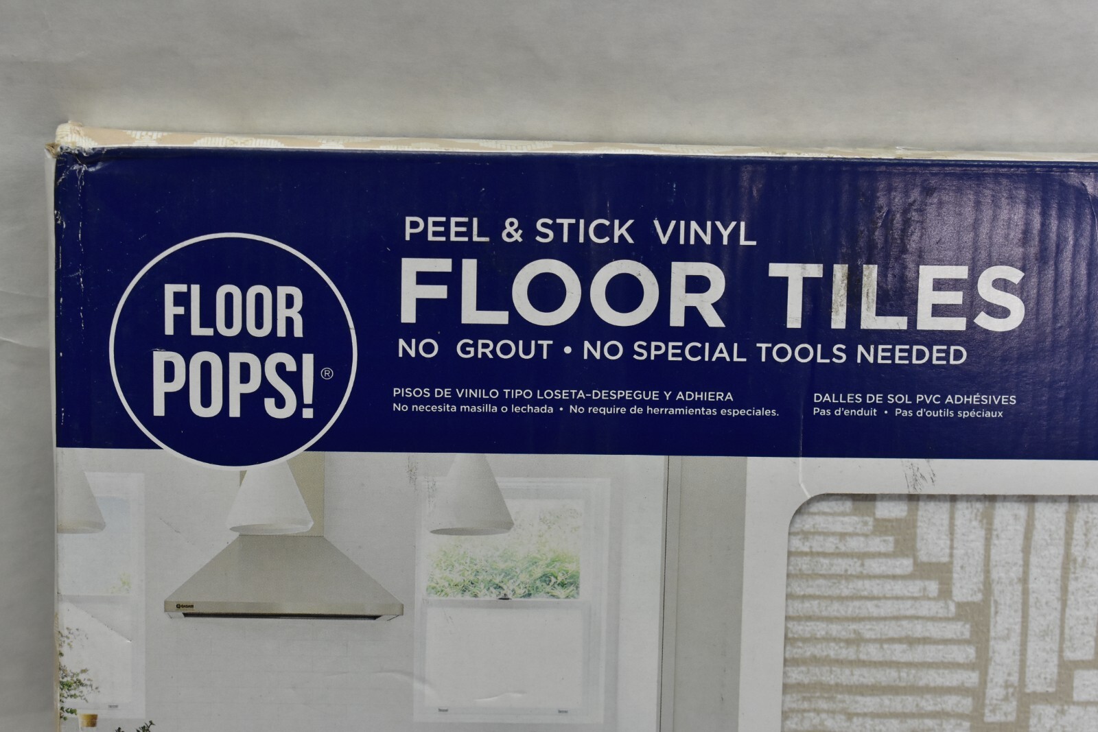 FloorPops Sullivan Peel & Stick Floor Tiles Cream 12″ x 12″ x .6″ Pack Of 10