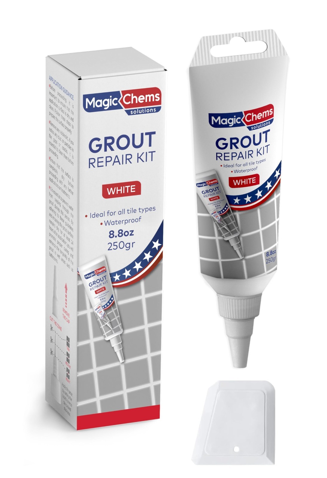 Fast Drying Tile Grout Repair Kit – 8.8 oz Grout Filler & Sealer for Gaps & Join