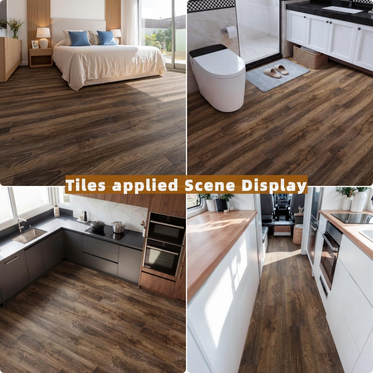36 Pack Peel and Stick Waterproof Vinyl Plank Flooring – Espresso Walnut