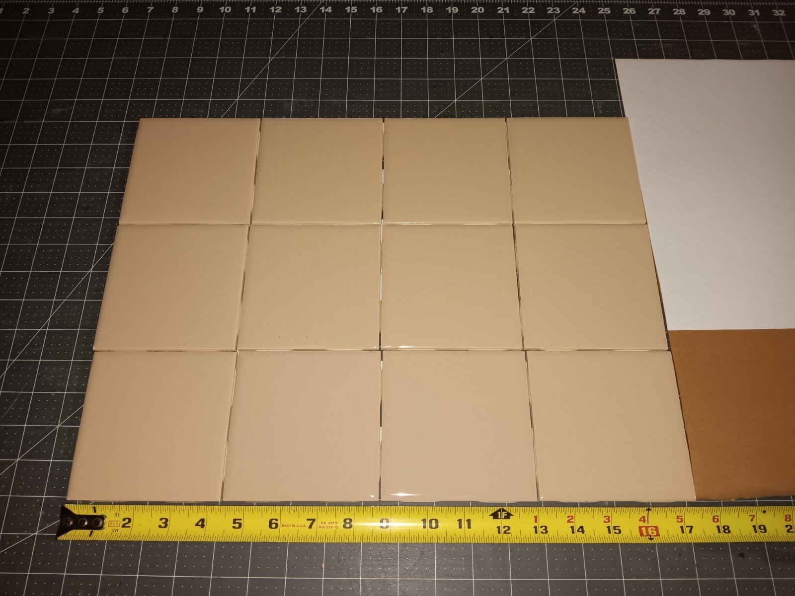 FAWN BEIGE Lot x 12 pcs. ROBERTSON Ceramic Tile Vintage MCM New Old Stock +MORE!