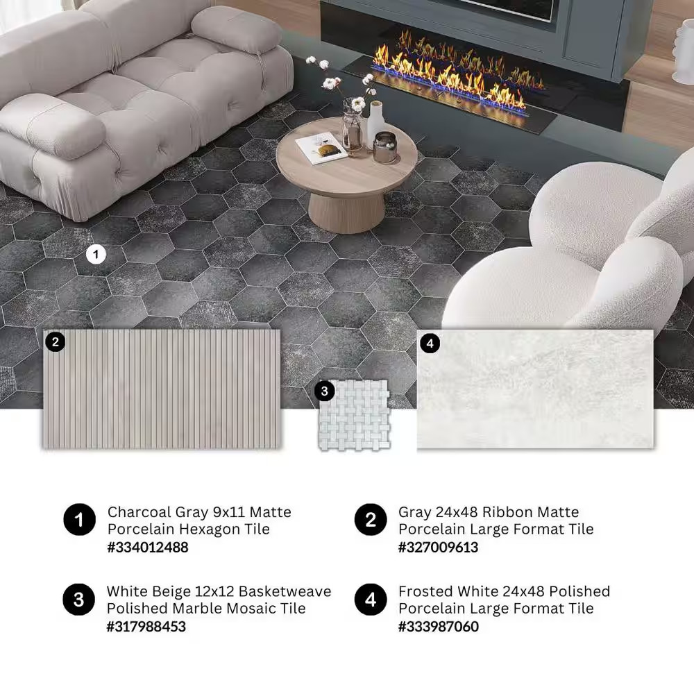 White 12 In. X 12 In. Basketweave Polished Eastern Beige Bianco Carrara Marble M