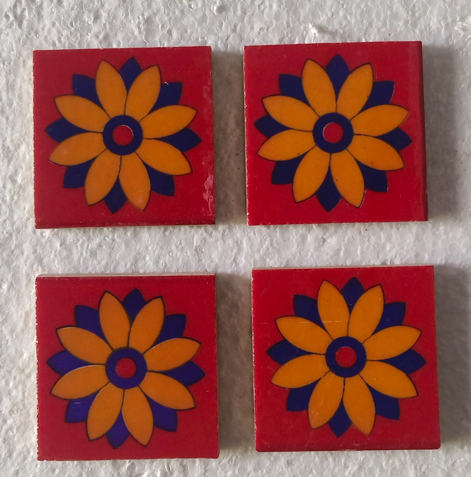 Interior/Exterior Flooring/Wall Ceramic Tile Mural Mosaic Multi Red Set of 21 Pc