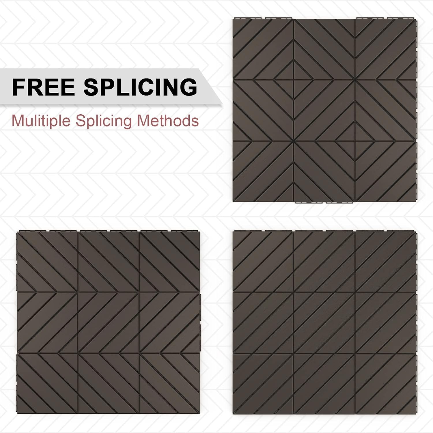36 Pack 12″x12″ Interlocking Waterproof Deck Tiles – Non-Slip Outdoor Flooring