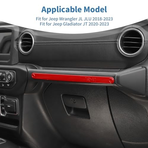 for Jeep JL Passenger Grab Handle Trim Cover Strip for Jeep Wrangler JL JLU Red