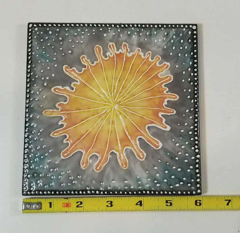 Hand Painted Ceramic Tiles Trivets Sea Shells Sea Life Set of Five Sumer Studio