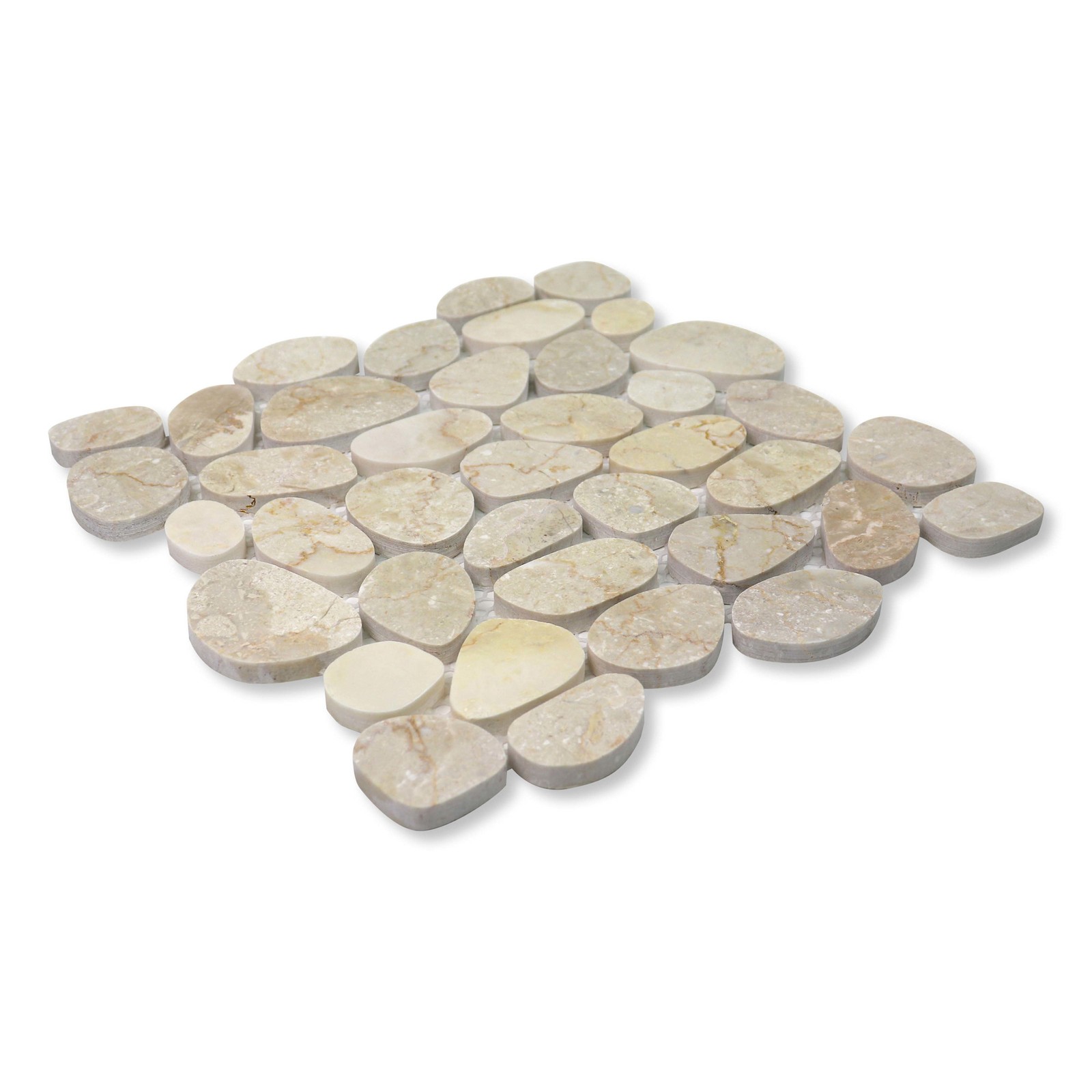 Cruz Bay Studio BS14 Seadrift – 12″ x 12″ Pebble and Rock Floor – Budi Creme