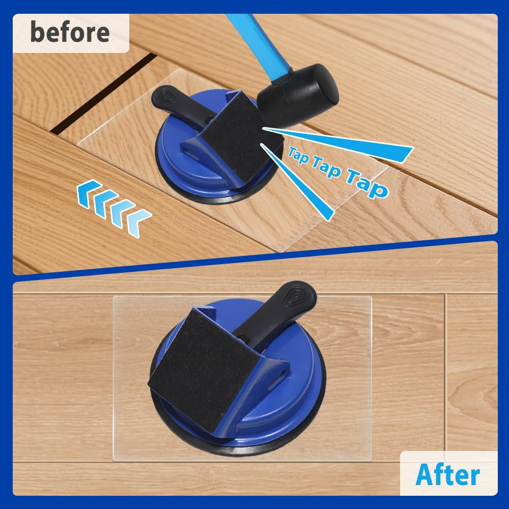 2PK Heavy Duty Floor Gap Fixer Tool with 45° Striking Surface & Strong Suction C