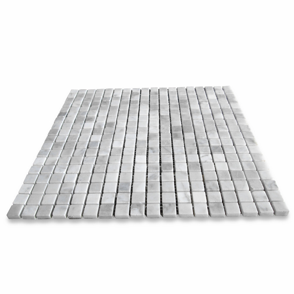C22XP 5/8×5/8 Square Mosaic Tile Carrara White Marble Polished Venato Bianco
