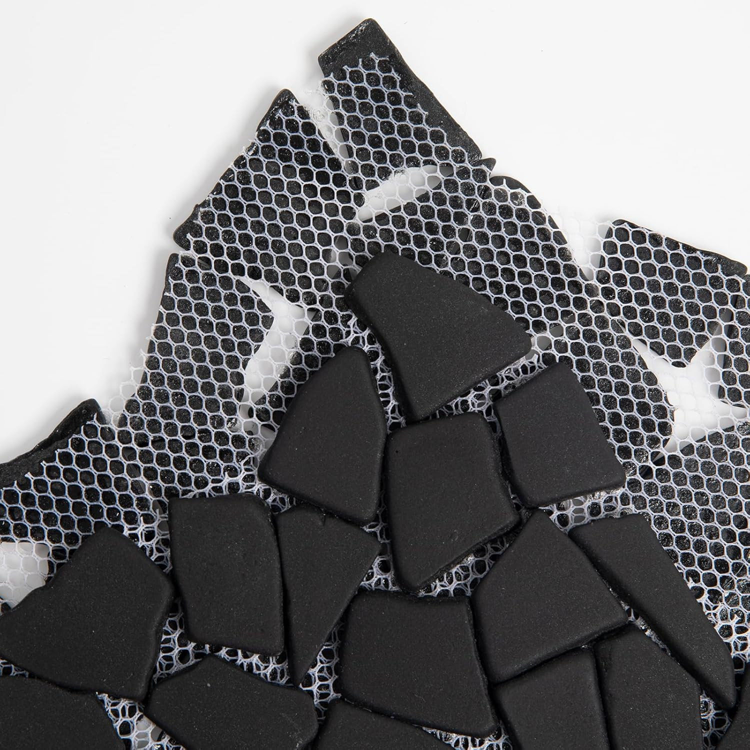 Black Geometric Pebble Tile for Shower, Kitchen, and Outdoor Areas – 5 Sheets