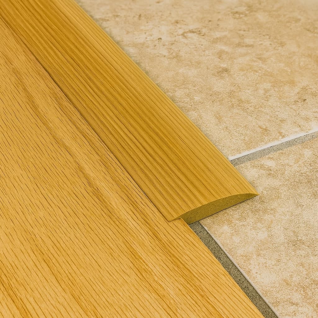 3 FT 1 3/8″ Wide Solid Oak Overlap Transition Strip with 1/4″ High Overlap