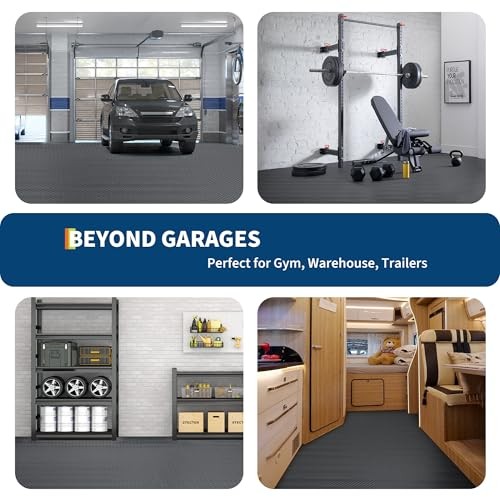 8×20 FT Garage Floor Mat, 2.8Mm Thickened Non-Slip PVC 7.5x17FTx2.8mm Black