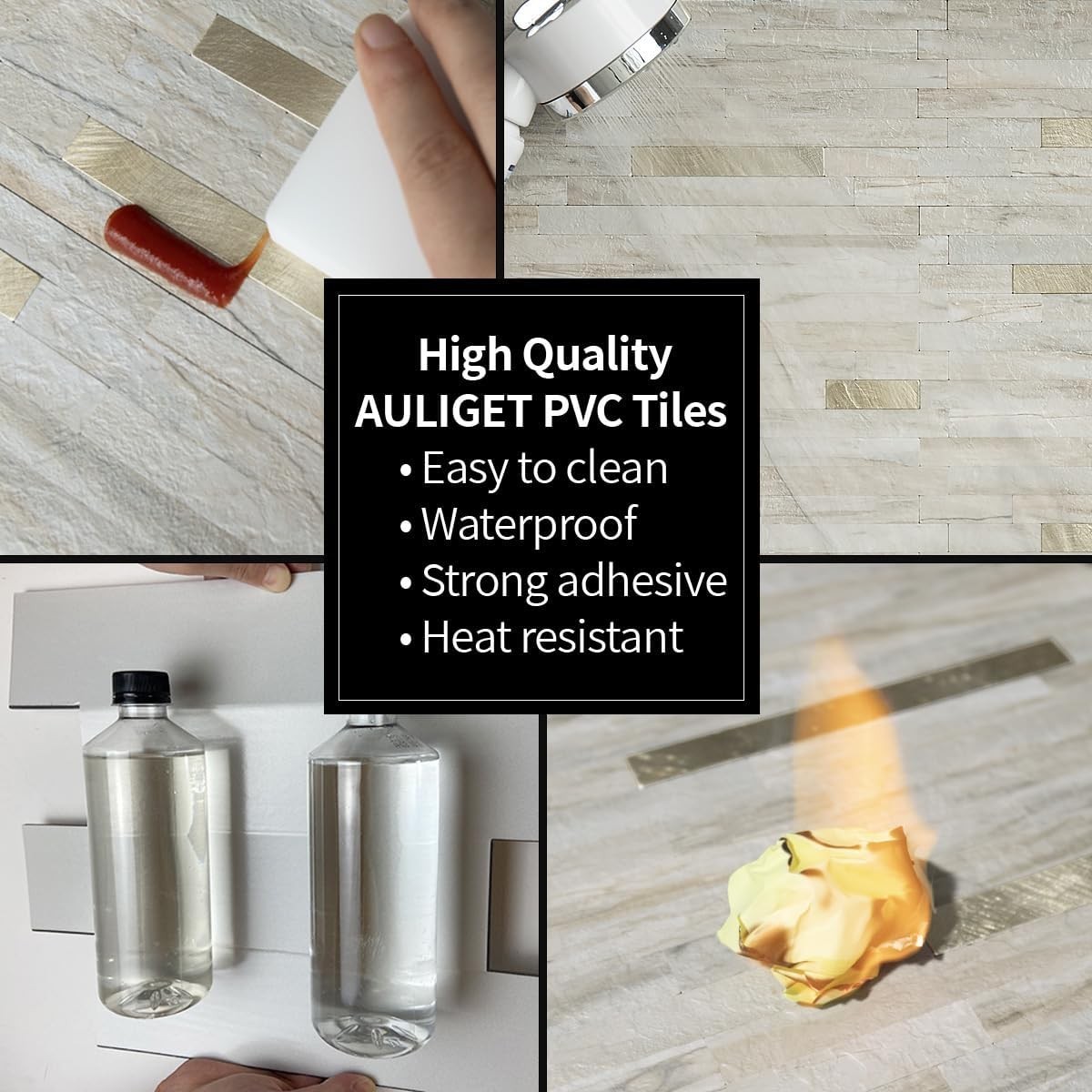 20 Sheets Faux Stone Peel and Stick Backsplash, Beige Marble Look PVC Wall Ti…
