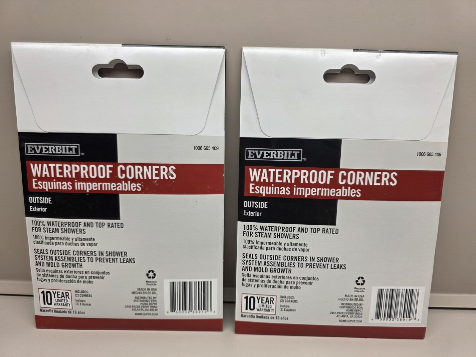 (2) NEW Watershield Shower System Pre-formed 90° Waterproof Outside Corners 2PK