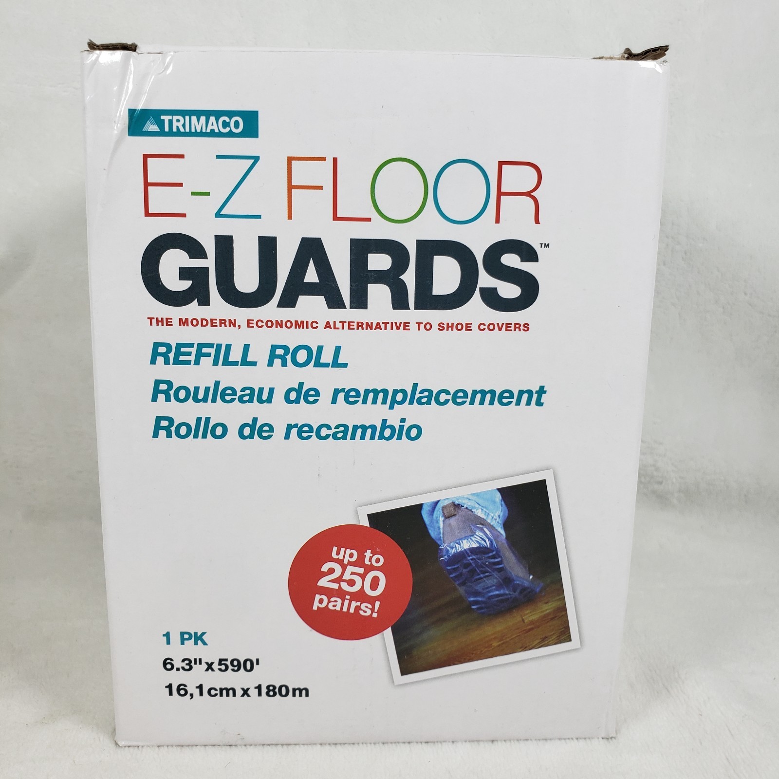 Trimaco E-Z Floor Guards #54716 Refill Film Roll Shoe Covers 250 Pairs