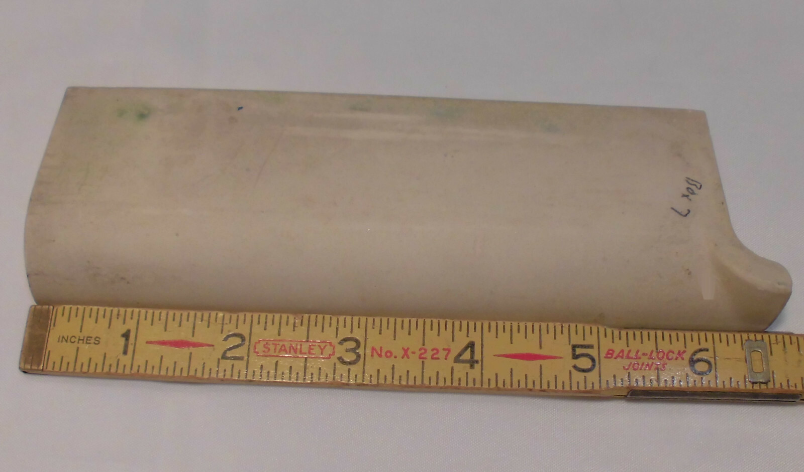 1 pc. Glossy Shell Pink 2” X 6-1/2” Ceramic Cove Base; Flat Tile; Flat Top, L