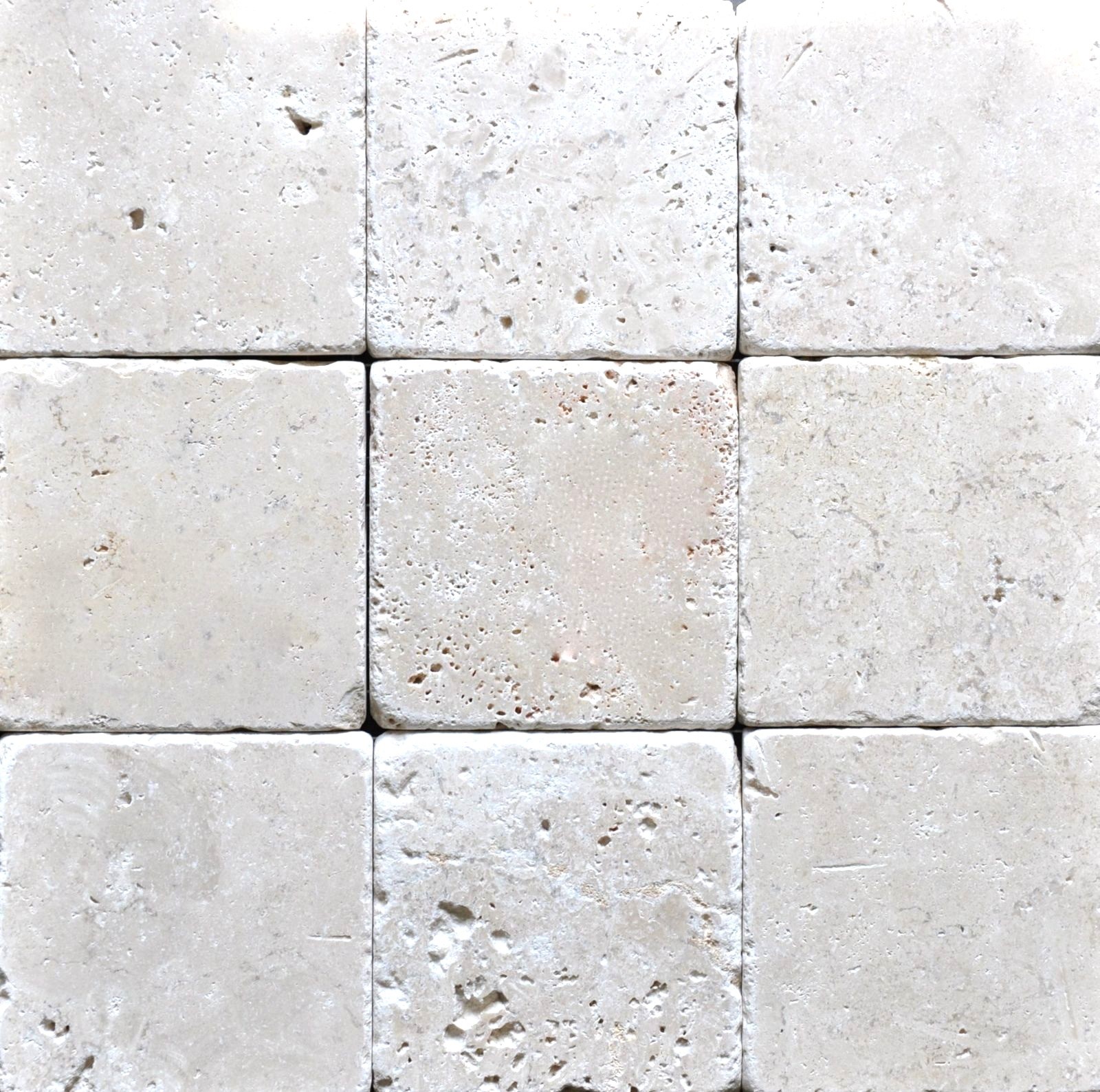 Light 4×4 Tumbled Antiqued Travertine Tile Backsplash Wall(Sold per Square-feet)