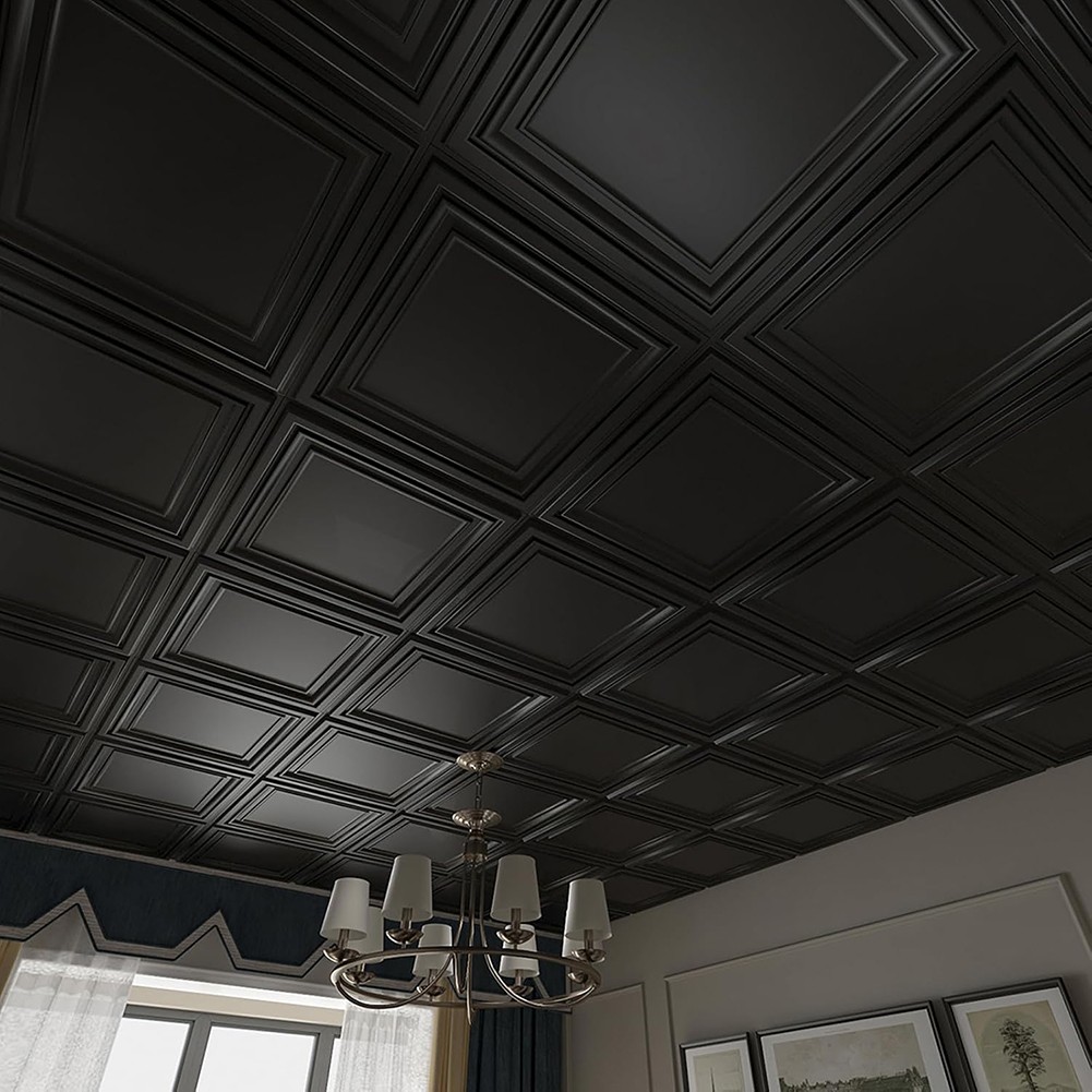 12/24/36Pack Drop Ceiling Tiles PVC Wall Panels Waterproof 3D Decorative 30*30cm