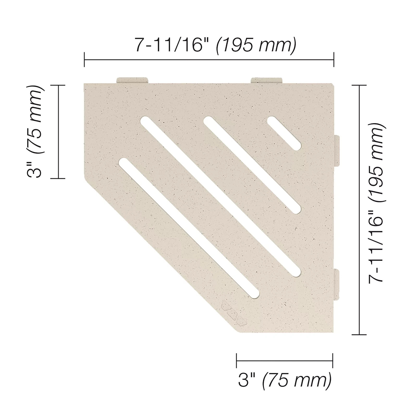 Schluter Systems Shelf Pentagonal Corner Wave Ivory SES2D10TSI