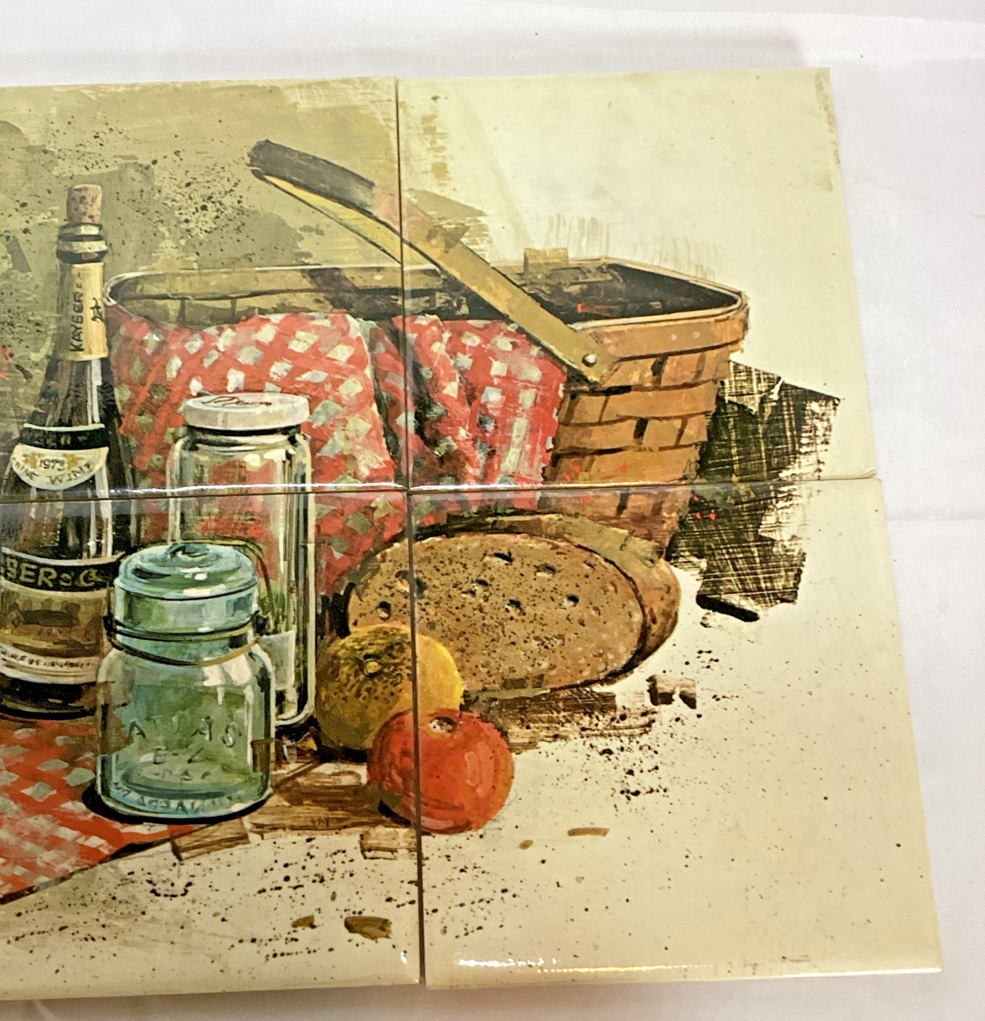 Ceramic Tile Mural Kitchen Backsplash – Farmhouse Country Picnic
