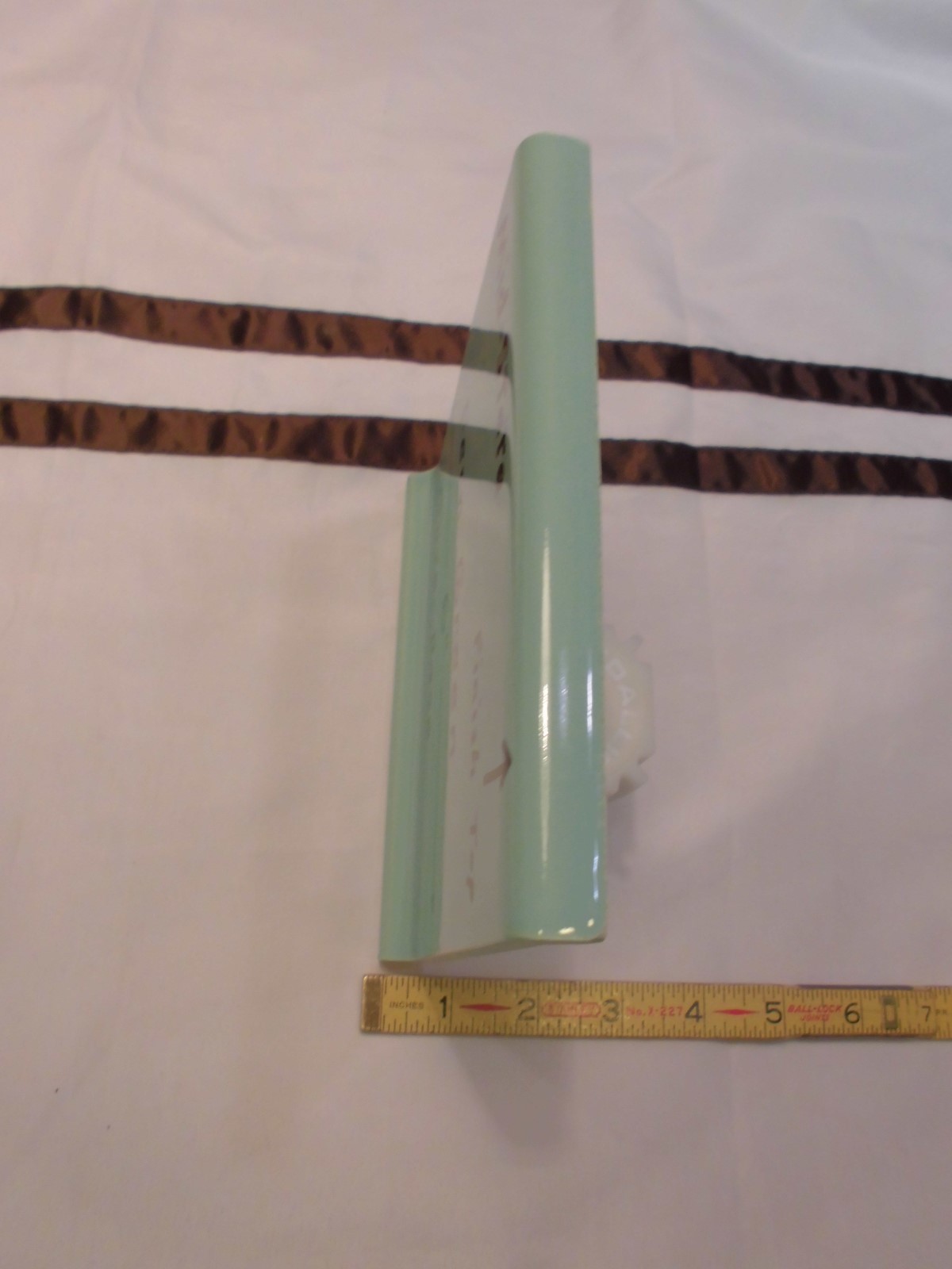 1 pc. Vintage Glossy *Fern Green* 6” X 6” Ceramic Cove Base Tile by MID-STATE