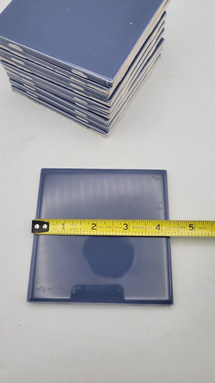 Indigo Blue Ceramic Tile 4.25 X 4.25 in Shower Backsplash Subway