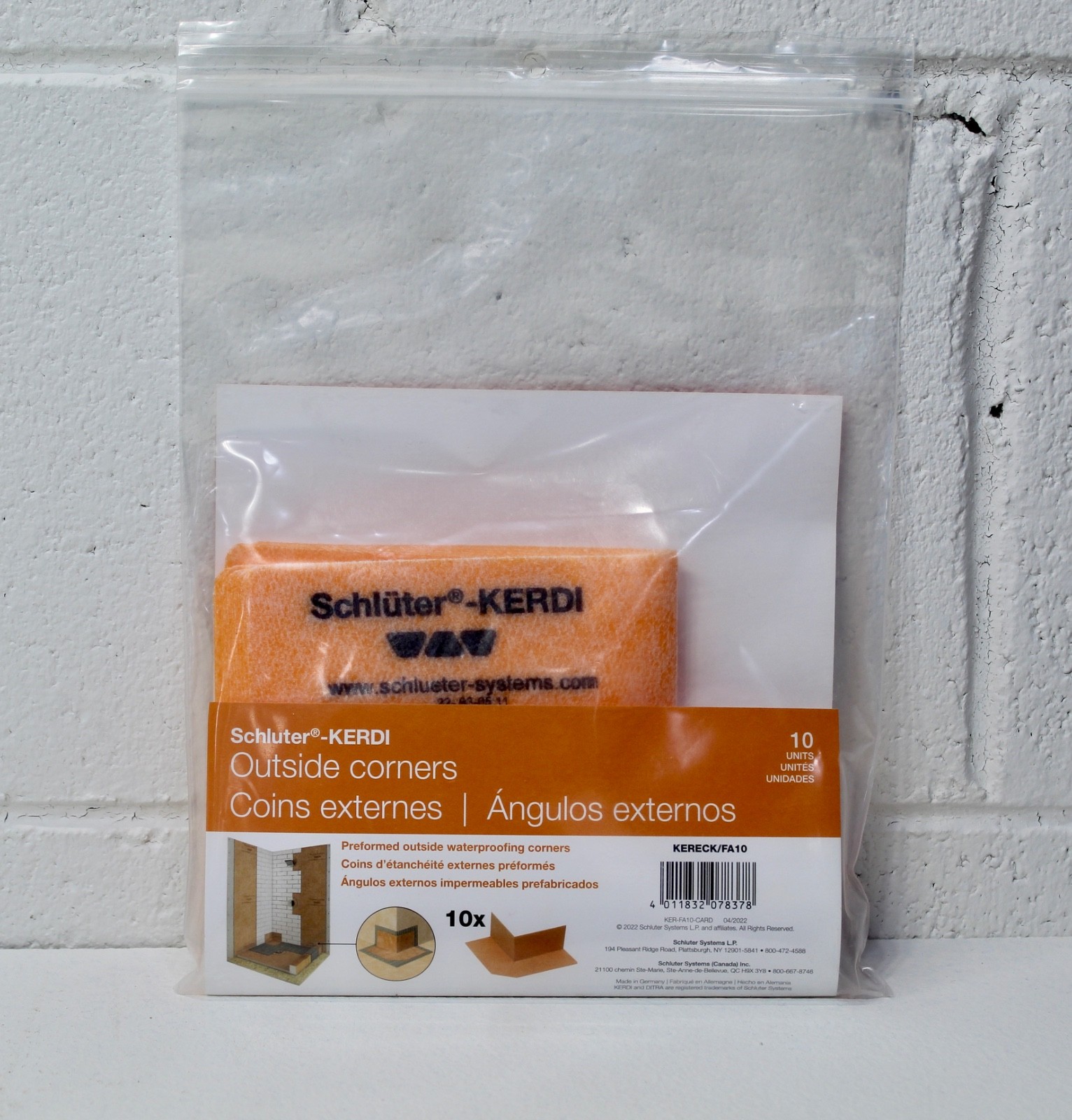 Schluter ‎KERECK/FA 10 4mil Thick OUTSIDE Waterproofing Corner (10-Pack)