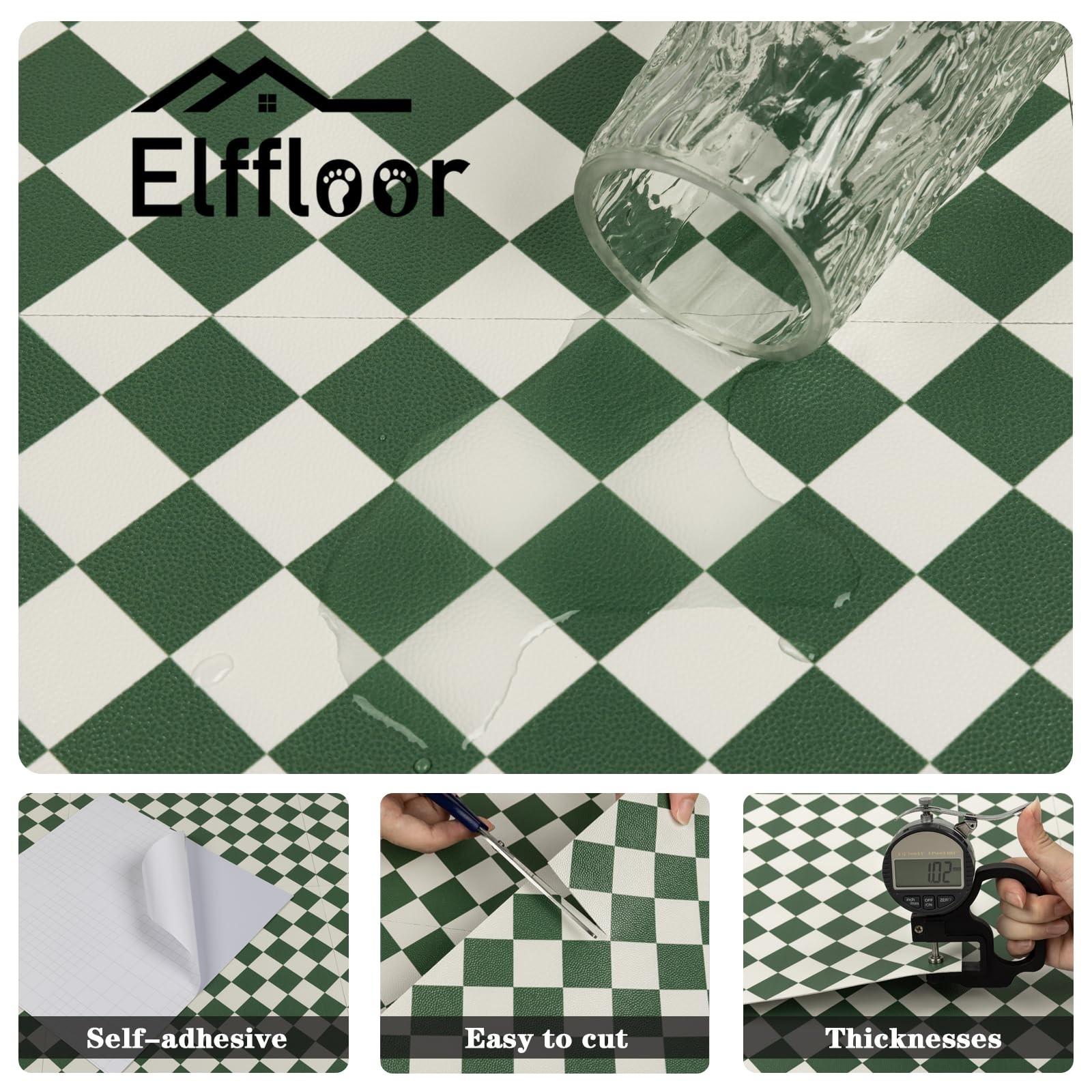 Peel and Stick Floor Tile: 20pc 11.8 * 11.8in Self-Adhesive Waterproof Vinyl …