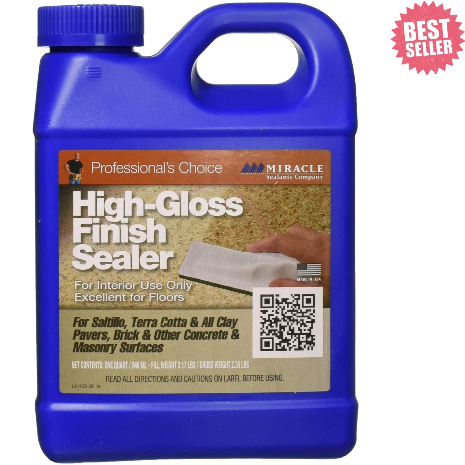 Durable High-Gloss Sealer for Indoor Tile & Stone – Quart Size, Low VOC Formula