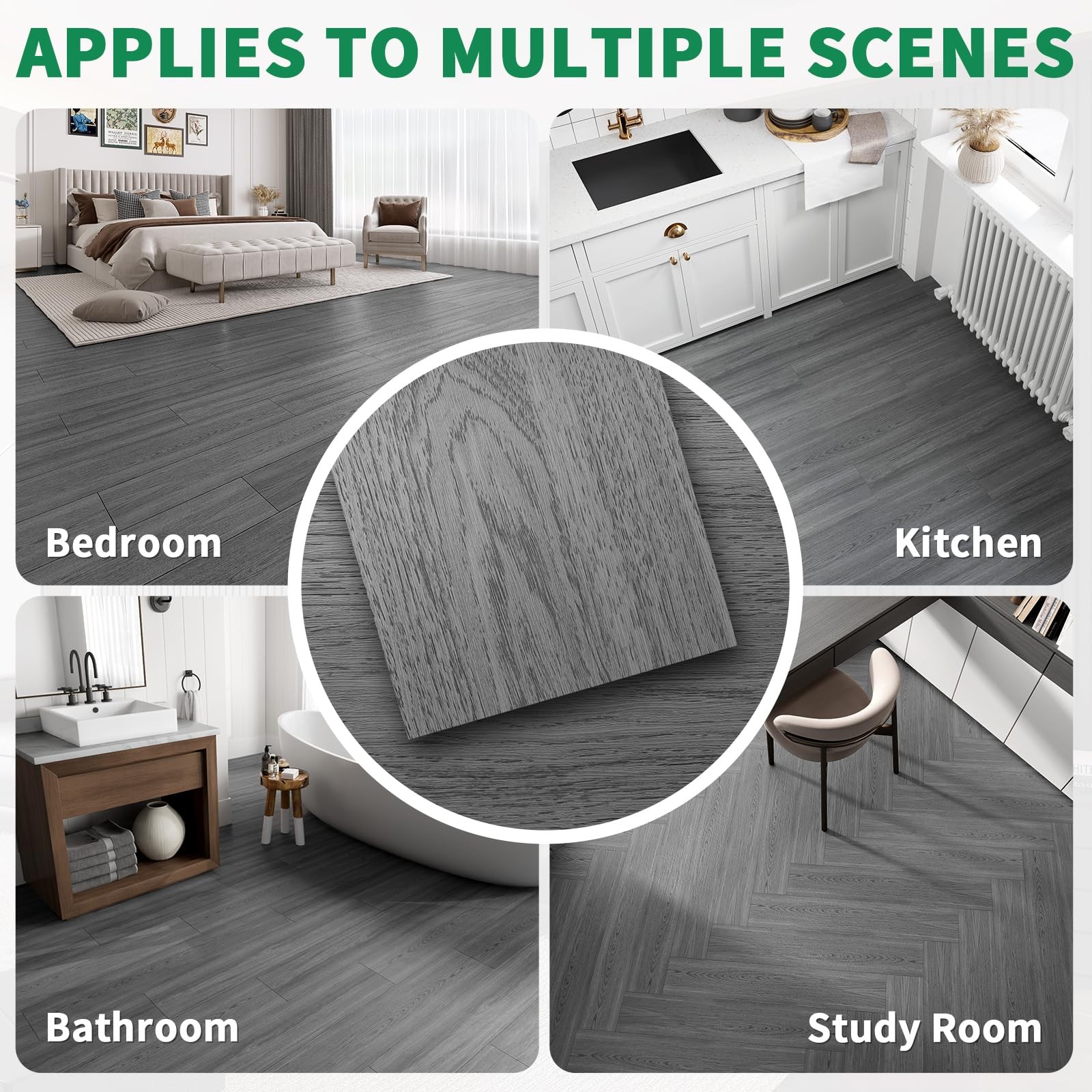 18 Sq. Ft Floor Tiles Peel and Stick Vinyl Floor 36 x 6 inch Luxury Self Adhe…