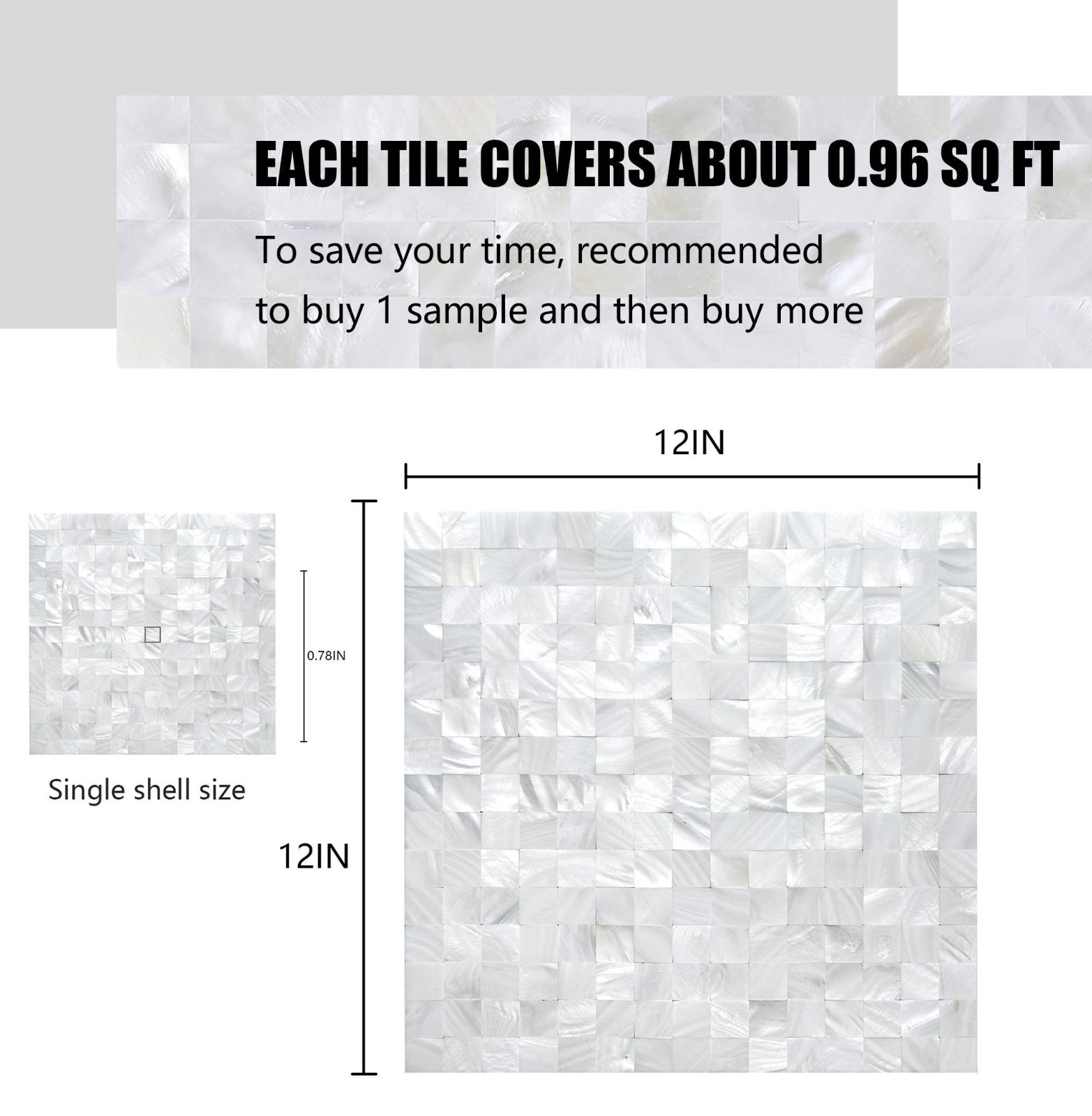 Peel and Stick Mother of Pearl Mosaic Shell Tiles – Self-Adhesive Wall Decor, 1