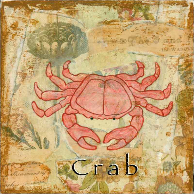 Crab Accent & Decor Tile Bridget McKenna Shell Art CCI-BRI253AT