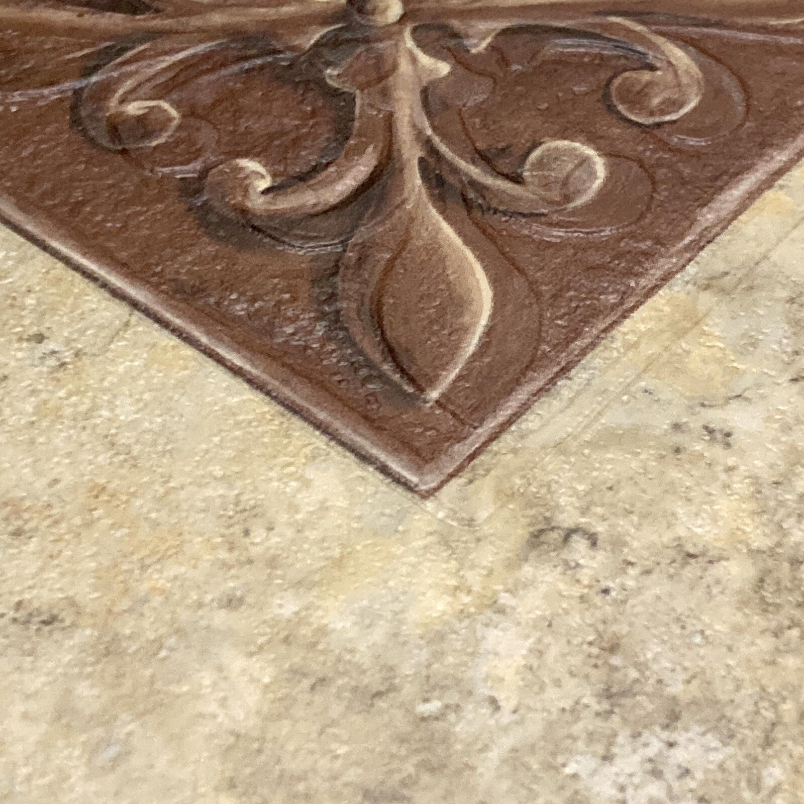 6″ x 6″ Deco Stone ROMANESQUE Accent Vinyl Wall Floor Tile Self Stick Groutable