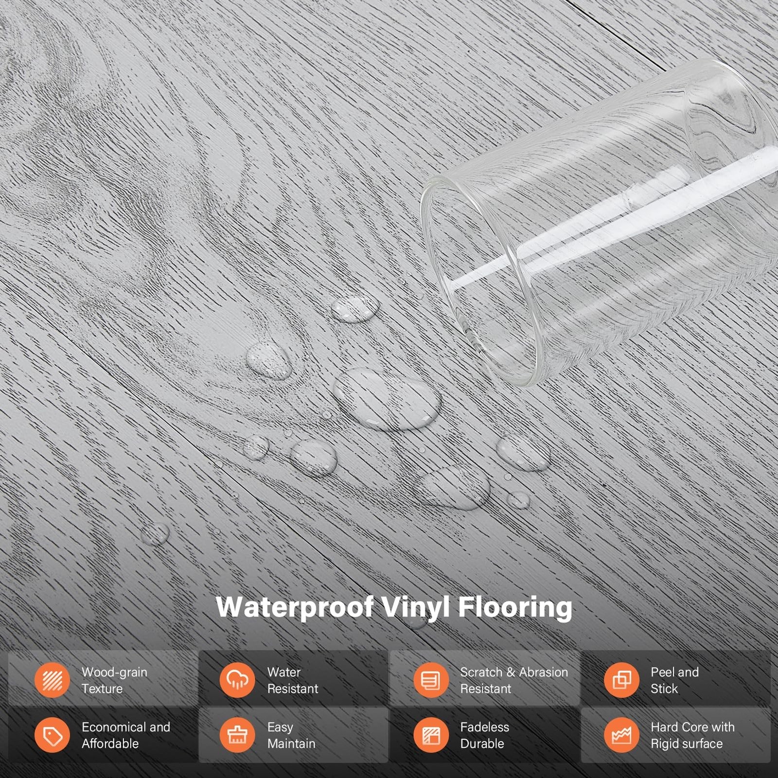 INMOZATA Peel and Stick Floor Tile, 36Packs 54 Sq. Ft Vinyl Flooring Plank 36…
