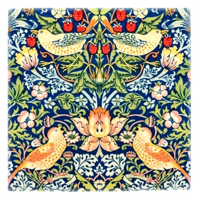 William Morris Bird Flowers art 4.25×4.25, 6×6 or 8×8 inches Printed US