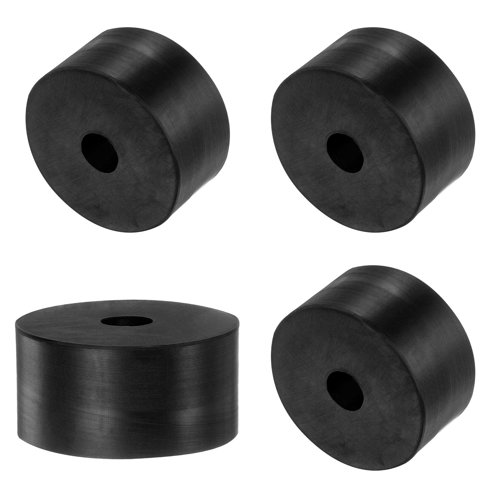 uxcell 4pcs Rubber Spacers 2″ OD, 1/2″ ID, OD x ID x 1″ Height, Balck