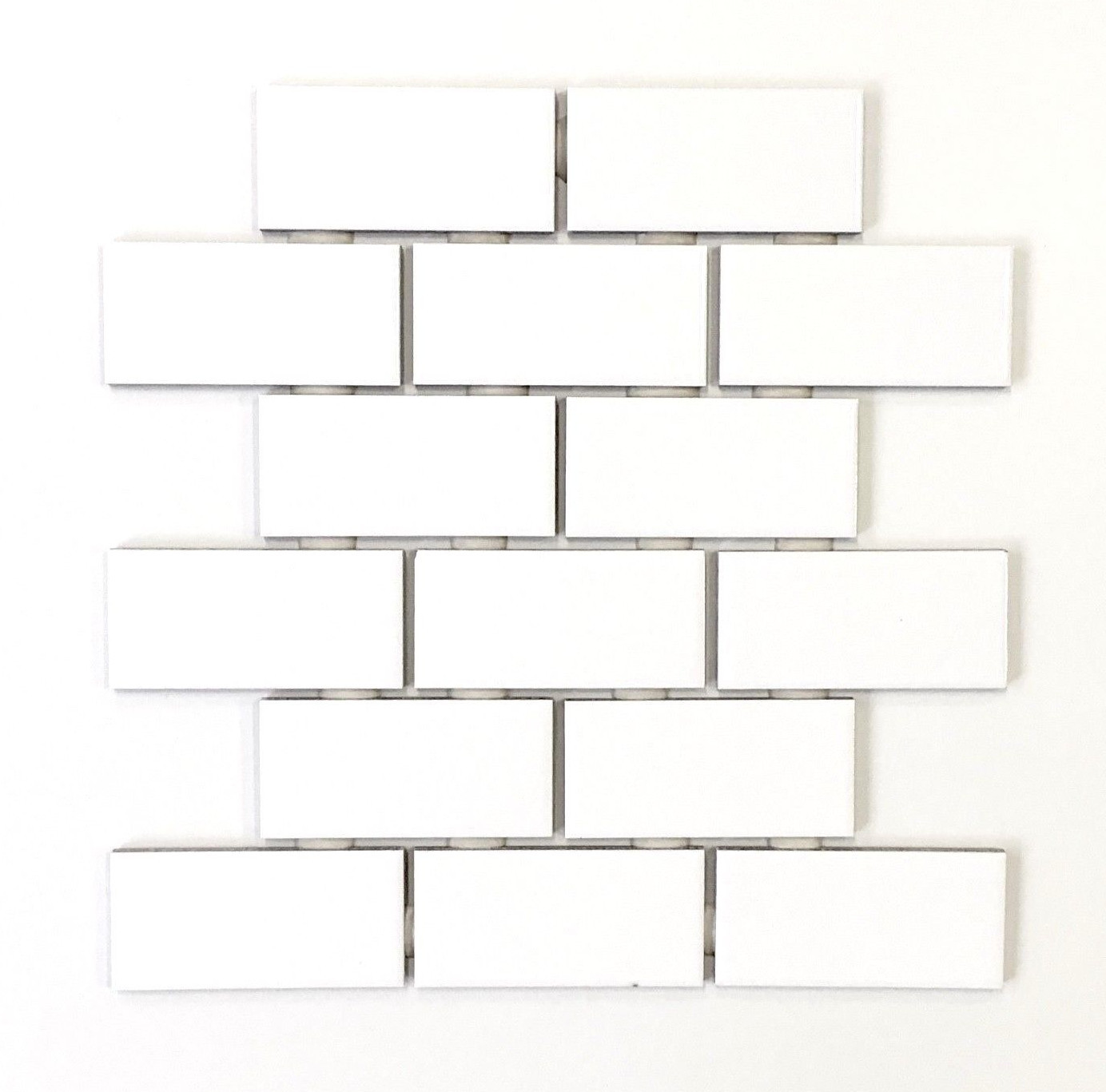 2×4 White Subway Glossy Ceramic Wall Tile Kitchen Backsplash Bathroom (1 sheet)