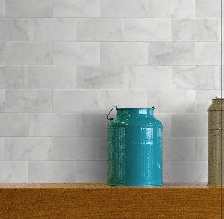 SUNWINGS 40-Sheet Subway Peel and Stick Mosaic Natural Stone Self Adhesive Tiles