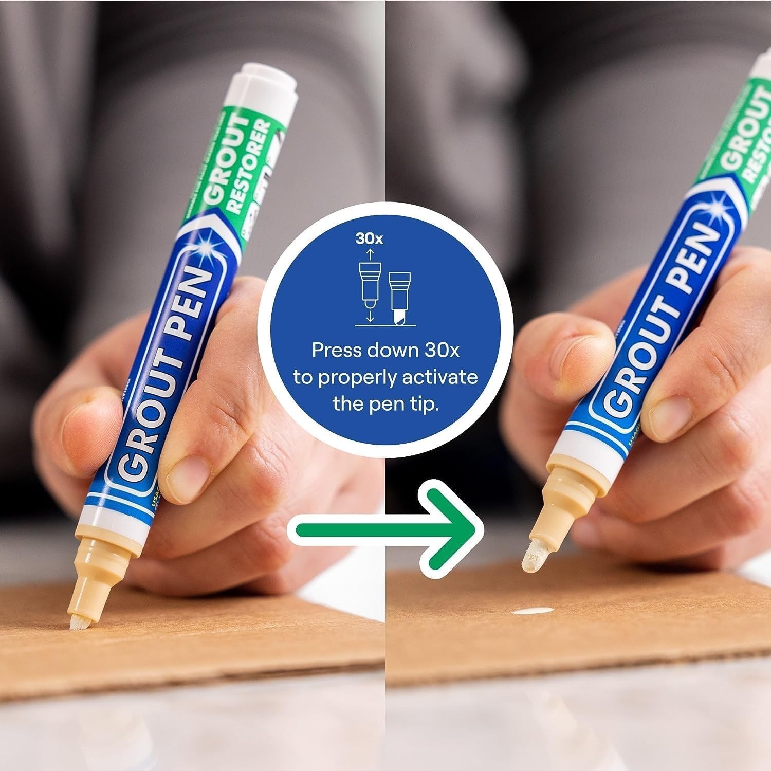 Grout Pen Cream Tile Paint Marker: Waterproof Grout Paint Pen, Tile Grout Col…