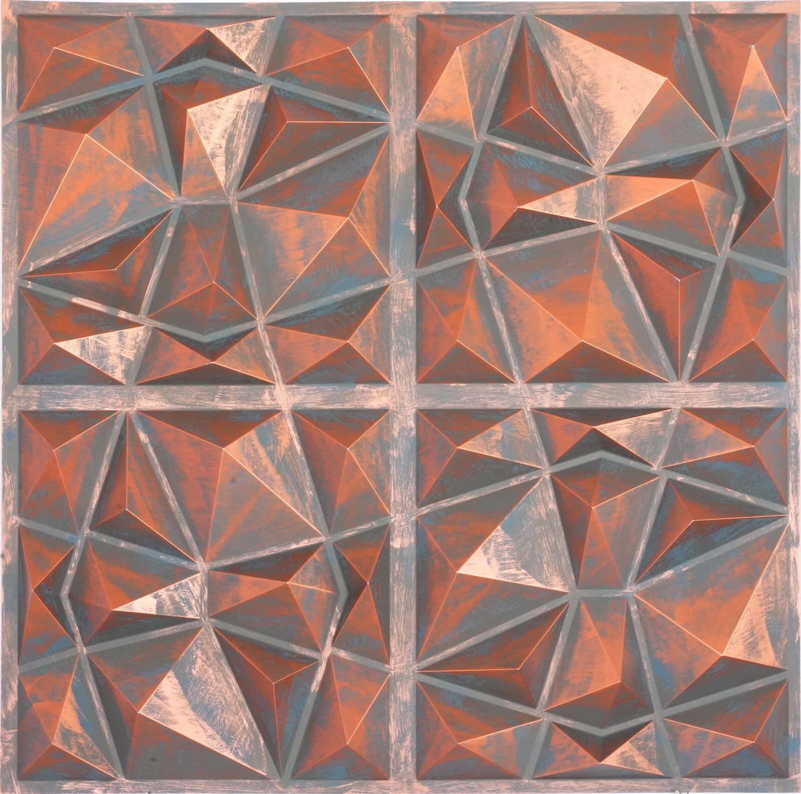 Vintage Embossed Ceiling Tile 3D Panel PLM101 Rustic copper 10pcs