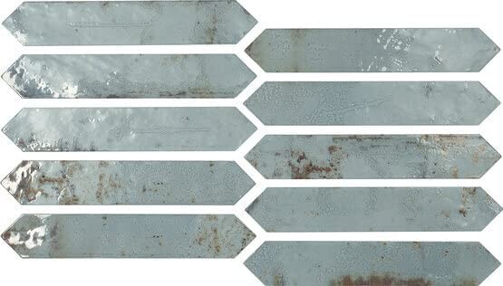 2×10 Palermo Collection Picket Aqua Glazed Ceramic Wall Tile Kitchen Backsplash
