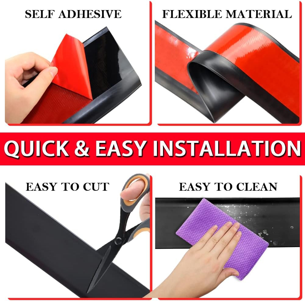 Vinyl Wall Base Baseboard Molding Trim 4″ Flexible Self Adhesive Rubber Wall Bas