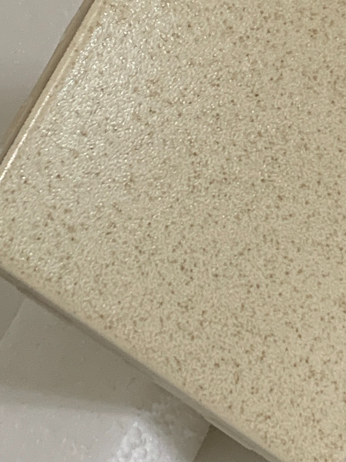 Vintage New Mosaic Ceramic Beige / Brown Speckled 4 3/8″ x 4 3/8″ Crystalline