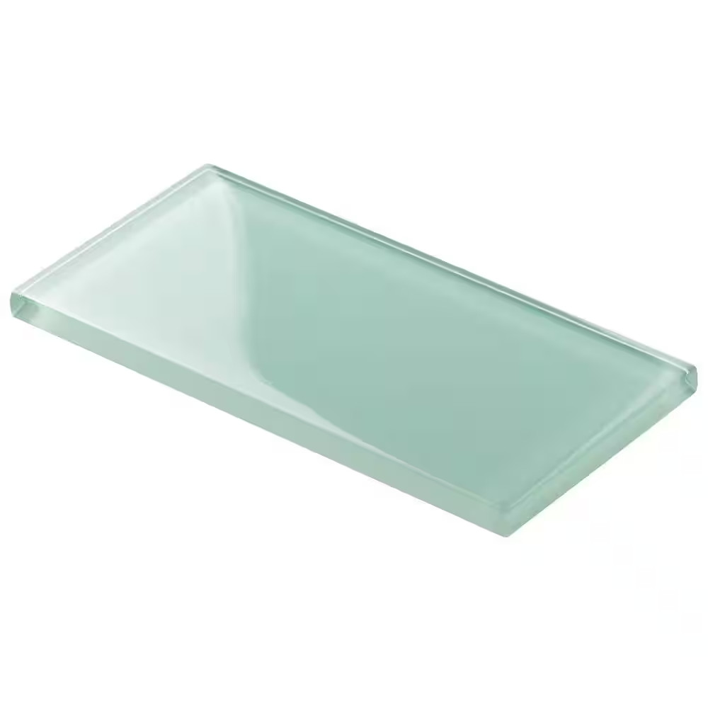 Contempo Spa Green Polished 3 In. X 6 In. X 8 Mm Glass Subway Tile (32 Pieces 4