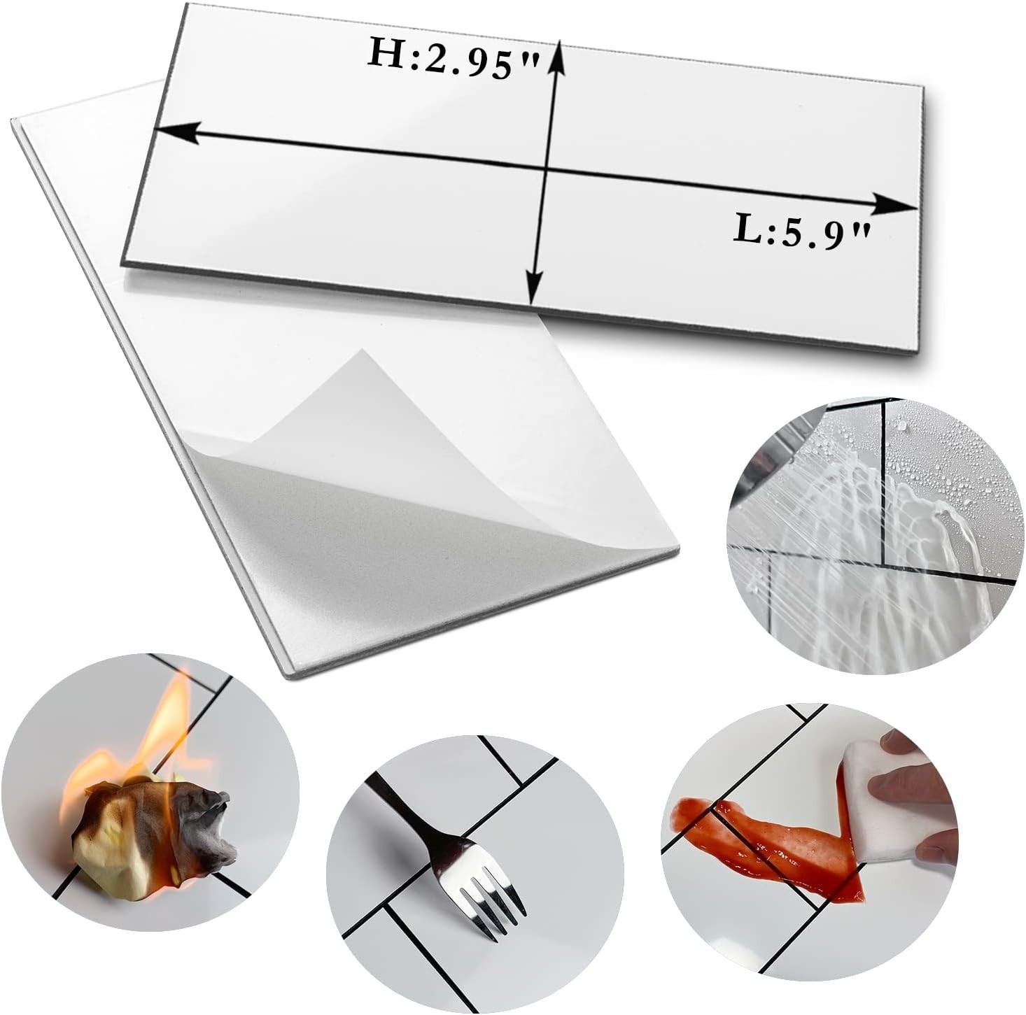 100-Piece Waterproof Subway Peel and Stick Backsplash Tiles – Polished White