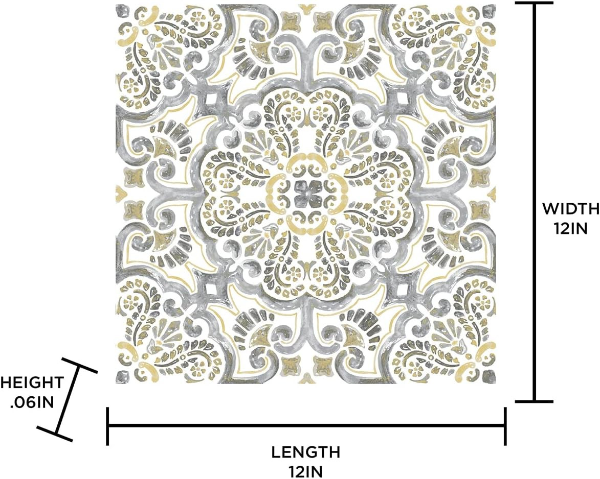 FP2947 Antico Peel & Stick Floor Tiles, Multicolor