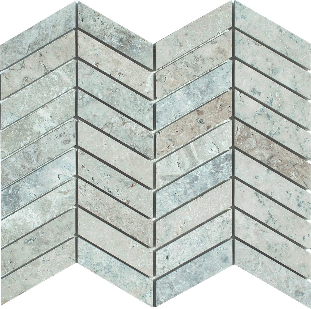 Chevron Latte Honed Travertine Mosaic Tile