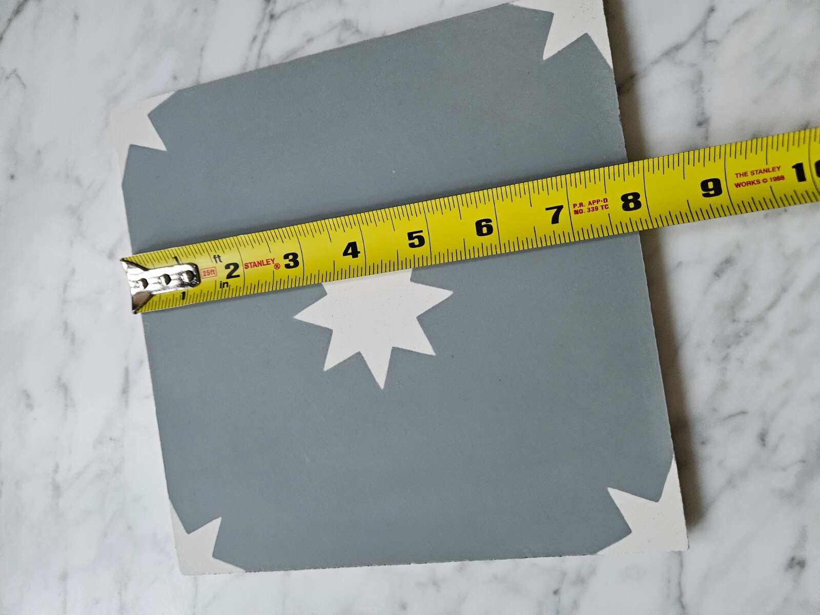 Lili Cement Tile Twinkle #4 Gray, 8″x8″ PRICE IS PER BOX, LOCAL P/U ONLY