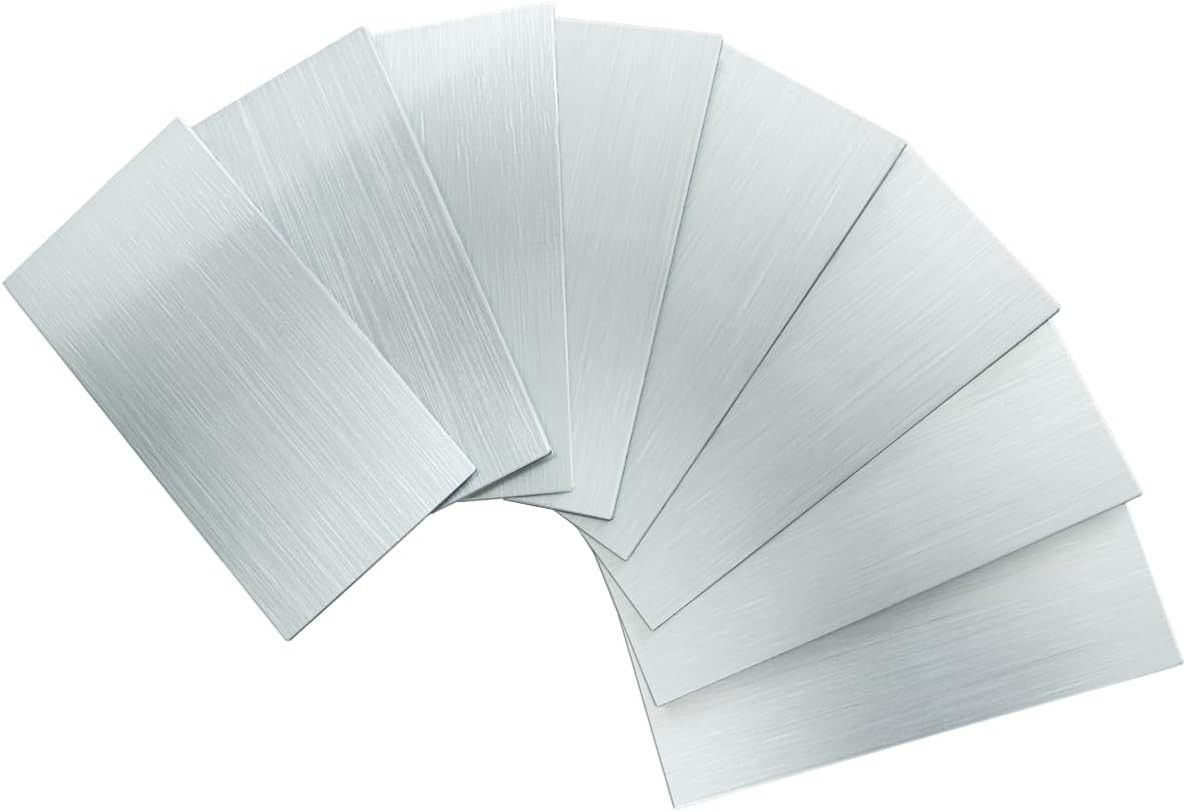 Waterproof 3″ x 6″ Stainless Steel Peel and Stick Subway Tiles for Modern Homes