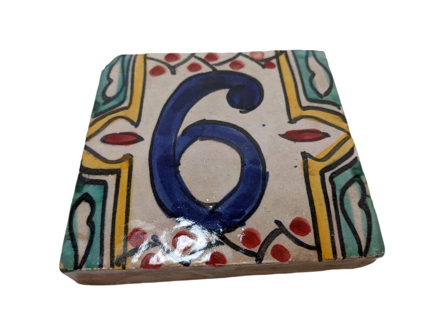 Moroccan Zellige House Number Tiles Number 6 Six 10cm/4 Inches
